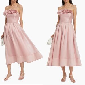 As It May Seren Fit-And-Flare Midi-Dress in Light Pink SMALL $525